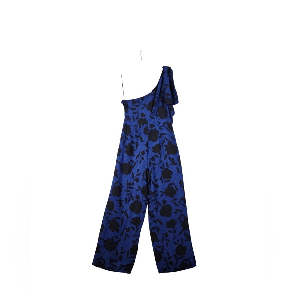 Kate Spade Floral One-Shoulder Jumpsuit in Blue and Blackπβ¨π€55%Linen / 45% Rayon - Picture 7 of 12